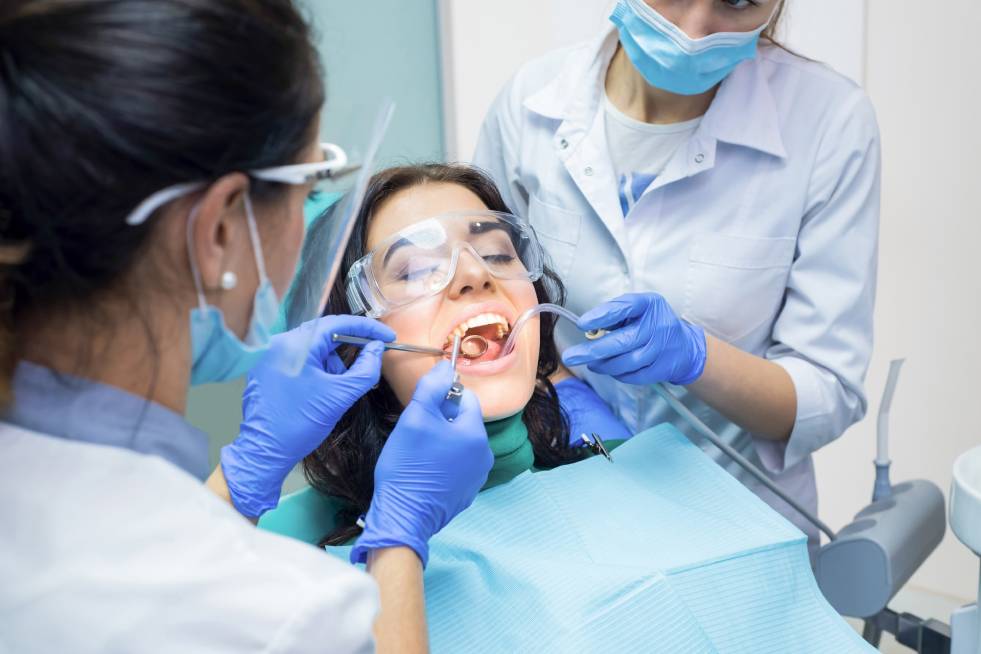 dental treatment in progress