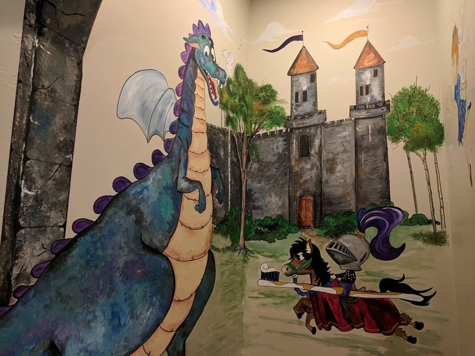 Dragon Mural in kids area